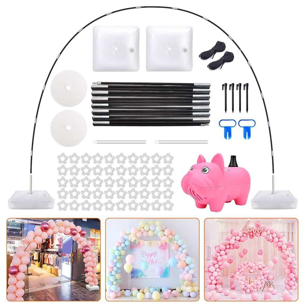 Chamvis Balloon Arch Kit with Electric Balloon Pump, Adjustable Balloon Arch Stand Frame Garden A... | Amazon (US)