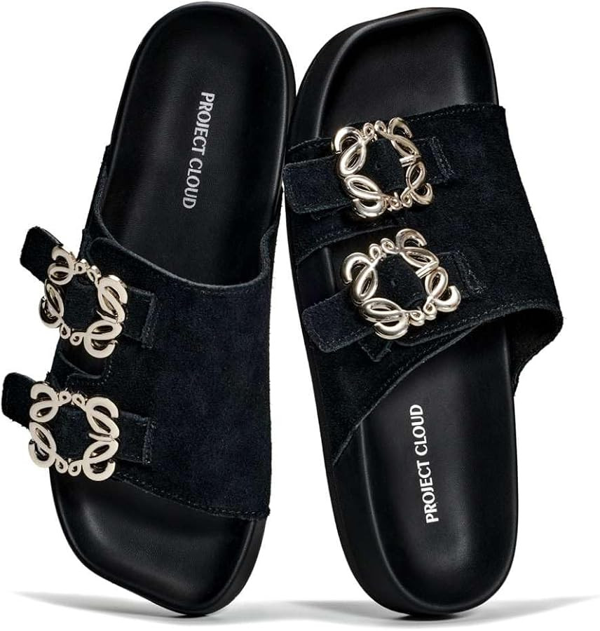 Project Cloud 100% Genuine Leather Womens Sandals Dressy - Lightweight & Non-Slip Women's Flats S... | Amazon (US)