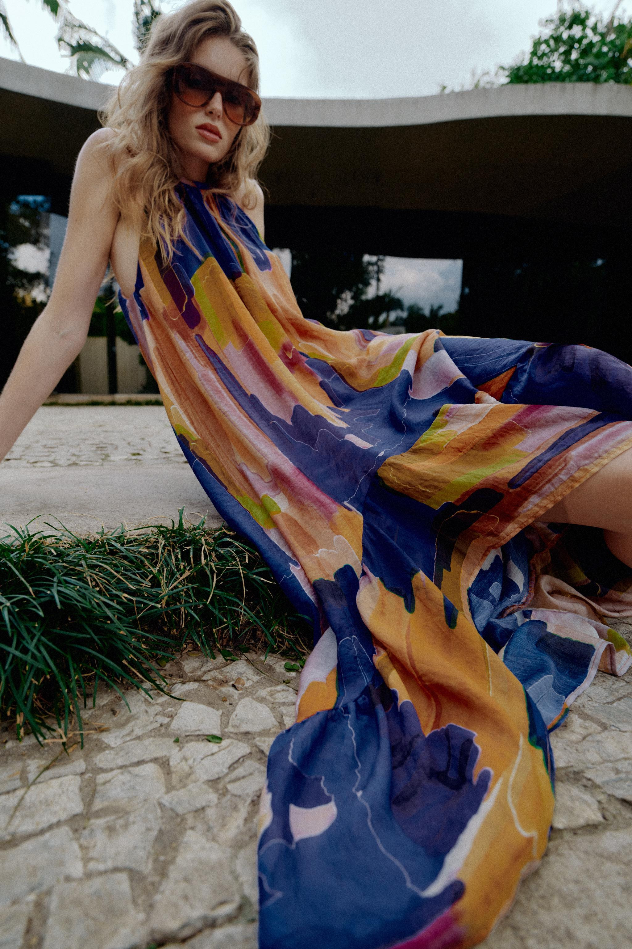 ASYMMETRIC HEM PRINTED DRESS | Zara US