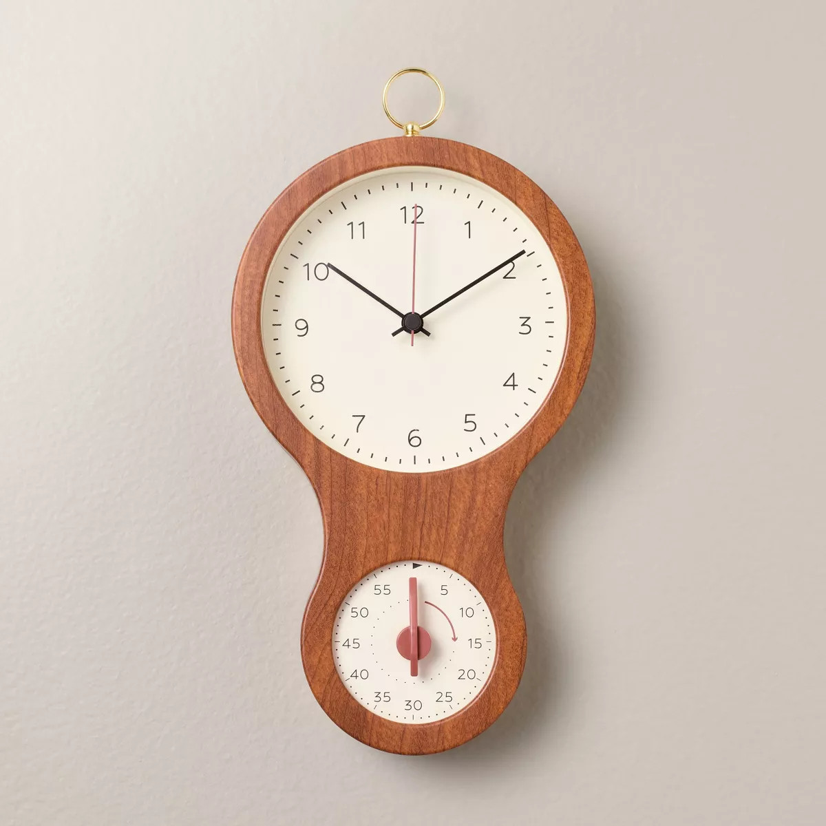 Wood and Brass Kitchen Clock and Timer - Hearth & Hand™ with Magnolia | Target