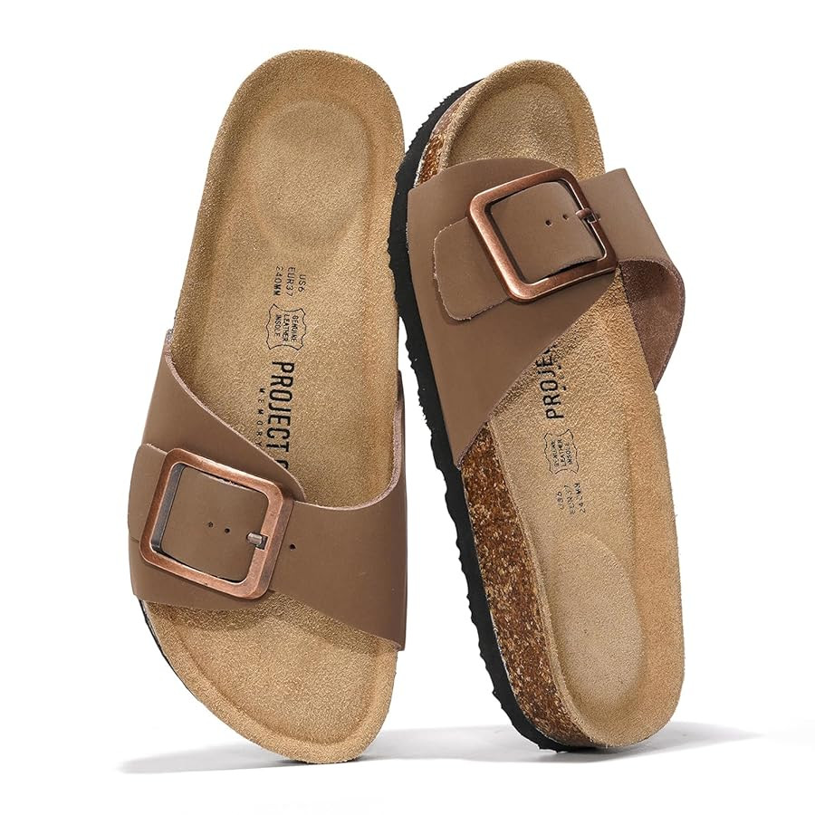 Project Cloud Genuine Leather Sandals Women Dressy Summer Beach Essentials - Flip Flops & Slides ... | Amazon (US)