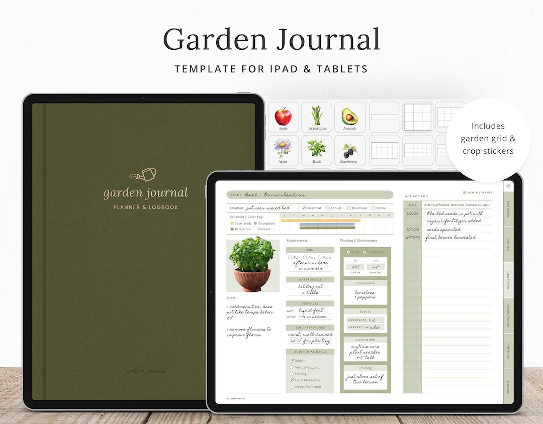 Digital Garden Journal | Hyperlinked iPad Planner for Garden Planning, Plant Tracking, Monthly Ga... | Etsy (US)
