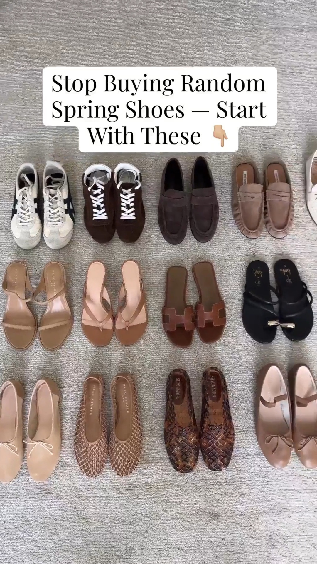 Spring shoe roundup. You should have a mix of:

Ballet flats
Loafers
Simple heeled sandals
Simple flat sandals
Minimal sneakers 
Flats - jelly, mesh, woven, netted  

Spring style, spring shoes, sandals, sneakers 



#LTKPetite #LTKSeasonal