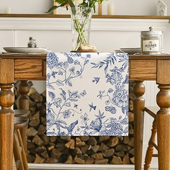 Artoid Mode Monochrome Sketch Birds and Flowers Summer Table Runner, Seasonal Spring Fall Kitchen... | Amazon (US)