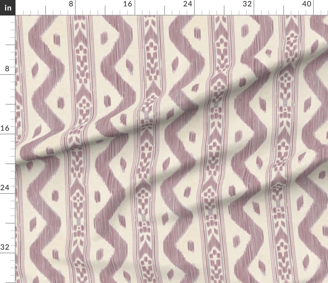 Fabric in Mariah Ikat Black Cherry | Spoonflower