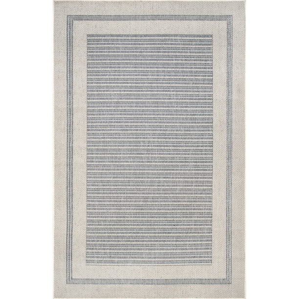 nuLOOM Charter Bordered Solid Indoor/Outdoor Area Rug, 6' 7" x 9', Light Gray | Walmart (US)