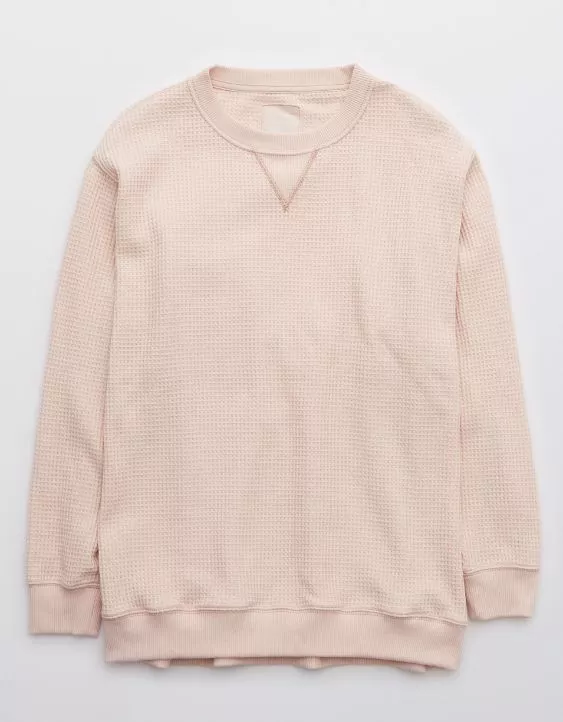 Aerie waffle crew sweater new arrivals