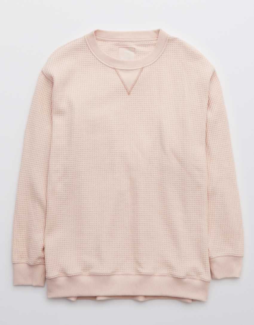 Aerie The Sweat Waffle Crew Neck Sweatshirt | American Eagle Outfitters (US & CA)