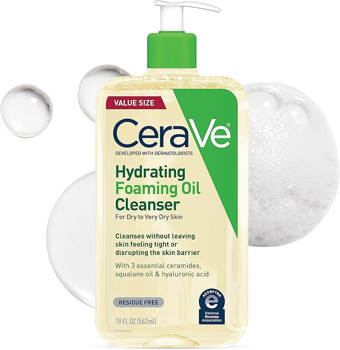 CeraVe Hydrating Foaming Oil Cleanser, Moisturizing Oil Cleanser for Face & Body, Squalane Oil + ... | Amazon (US)