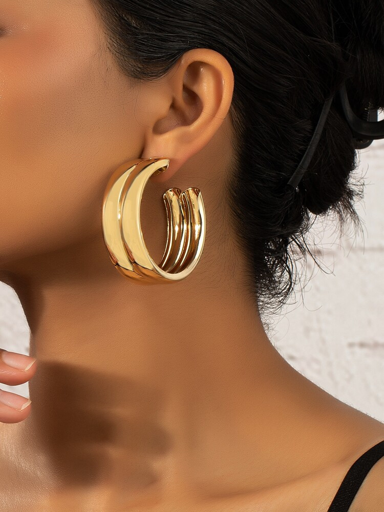 Minimalist Cuff Hoop Earrings | SHEIN