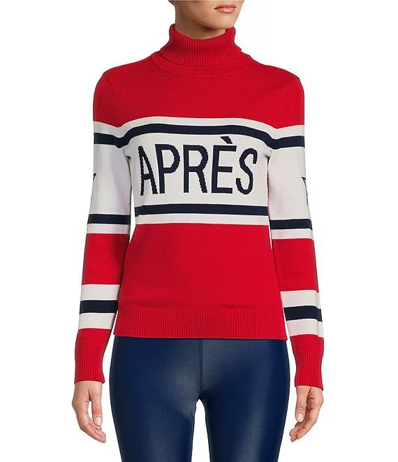 Active Apres Motif Ribbed Turtleneck Long Sleeve Statement Sweater | Dillard's