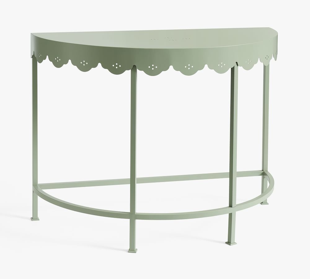 Julia Berolzheimer Eloise Demilune Scalloped Etagere, Green, 40&amp;quot;x20&amp;quot;x30&amp;quo... | Pottery Barn (US)