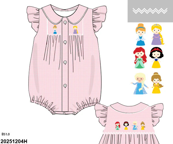 PRE SALE SHIPS JULY: Smocked Princess Bubble | Tutti Frutti Kids Co