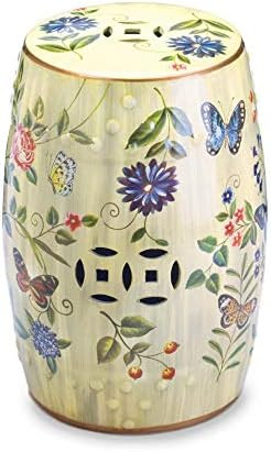 Accent Plus Butterfly Garden Ceramic Stool 13x13x19 | Amazon (US)