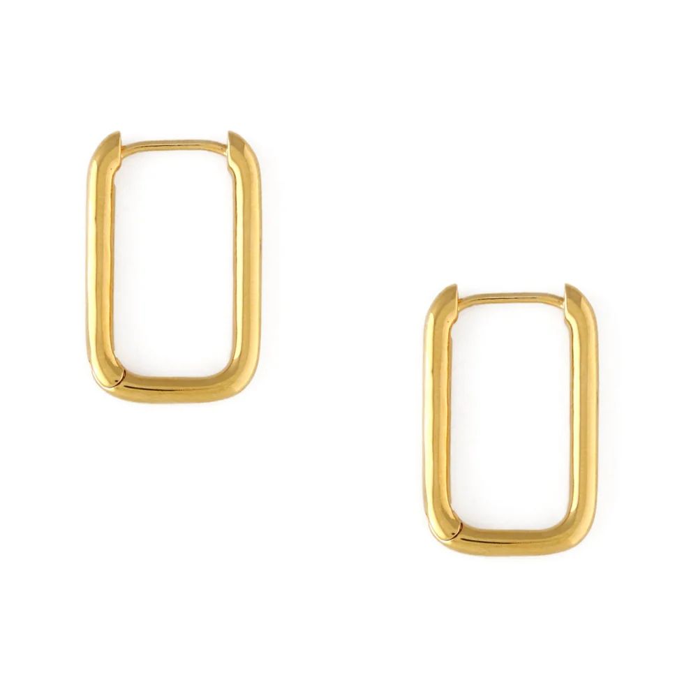 Squoval Hoop Earrings - Gold | Orelia