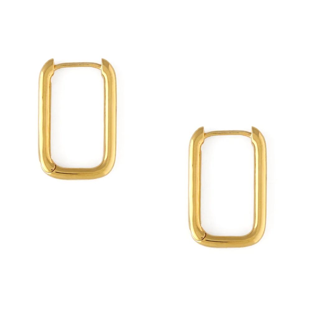 Squoval Hoop Earrings - Gold | Orelia