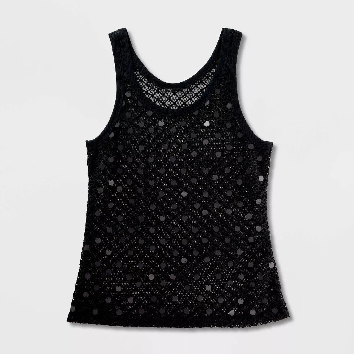 Women's Embellished Crochet Tank Top - A New Day™ Black L | Target
