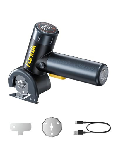 Fanttik C8 Nano Cordless Electric Scissors with LED Display, Rechargeable Cardboard Cutter with 2 Blades, EasySwap Blade Change, LED Light, for Thin Cardboard Box Carpet Leather - Black | Amazon (US)