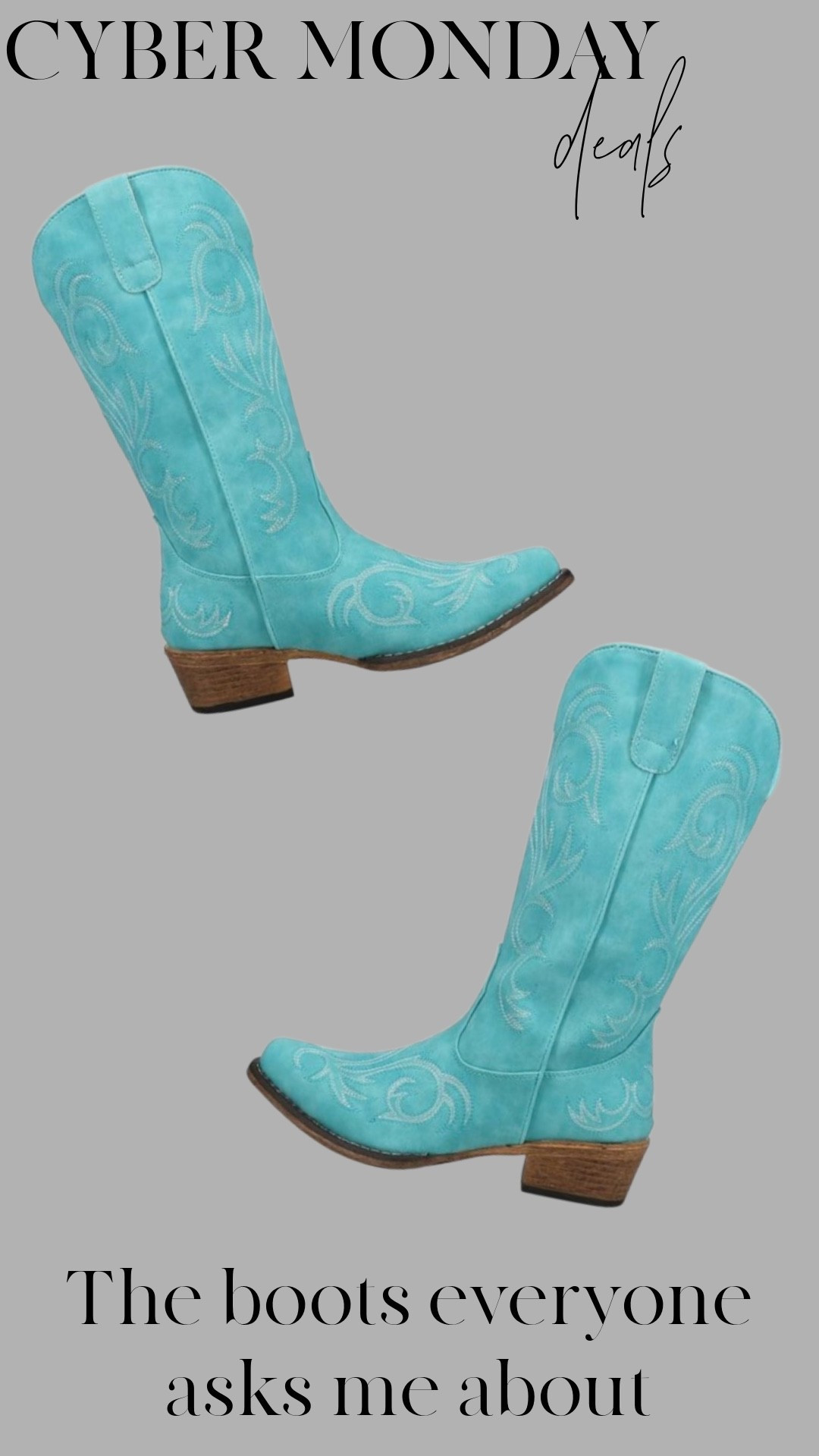 These are the boots I get asked about all the time 💙
The color is unreal, they’re comfortable, and they instantly elevate the simplest outfit.

They’re on sale right now for Cyber Monday, so it’s the perfect time to grab them if you’ve been eyeing them.


#LTKFindsUnder100 #LTKSaleAlert #LTKCyberWeek