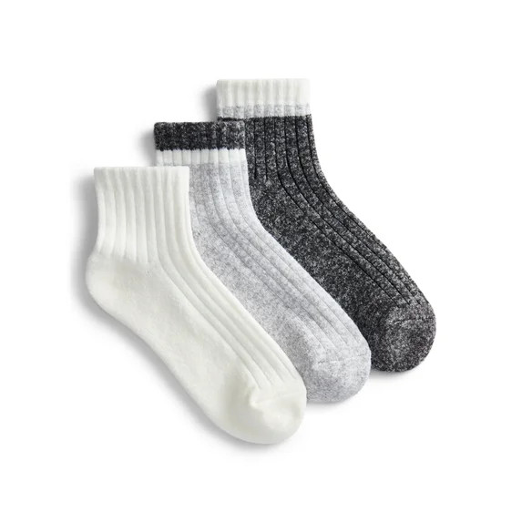 Joyspun Women’s Comfort Cozy Ankle Socks, 3-Pack, Size 4-10 | Walmart (US)
