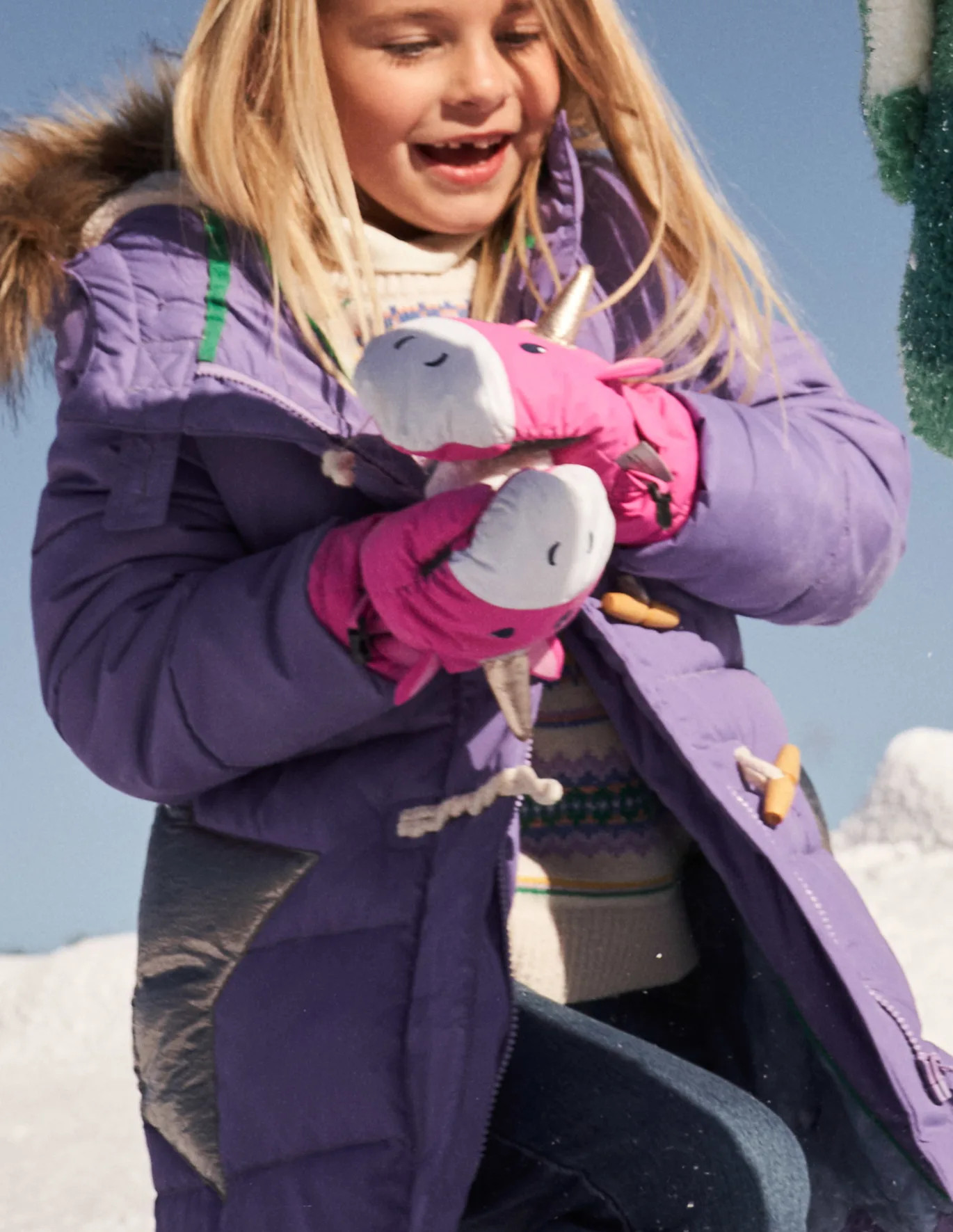 Novelty All Weather Mittens - Pink Unicorn | Boden (US)