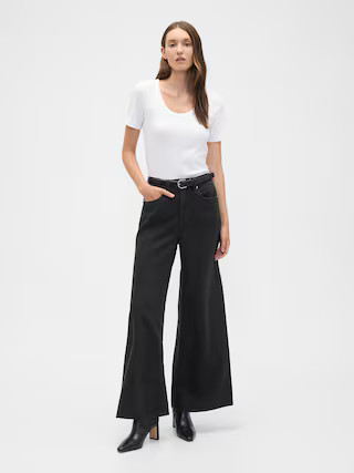 High Rise SuperLight Palazzo Jeans | Gap Factory