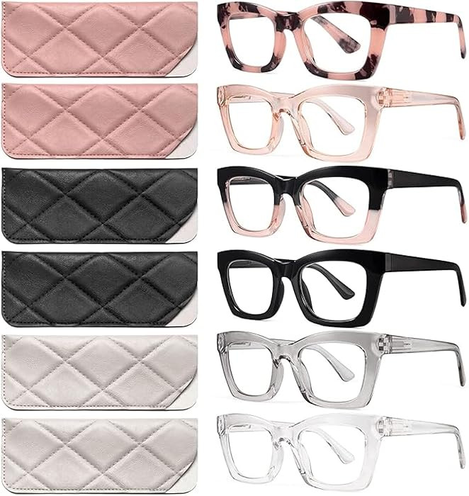 CCVOO 2.75 Oprah Style Reading Glasses for Women, Stylish Eyeglasses, Blue Light Readers for Wome... | Amazon (US)