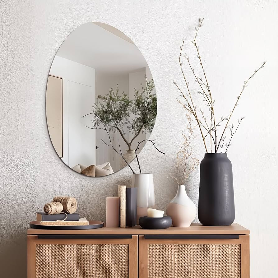 Irregular Wall Mirror 20"x28", Frameless Asymmetrical Mirror for Wall, Modern Decorative Bathroom... | Amazon (US)