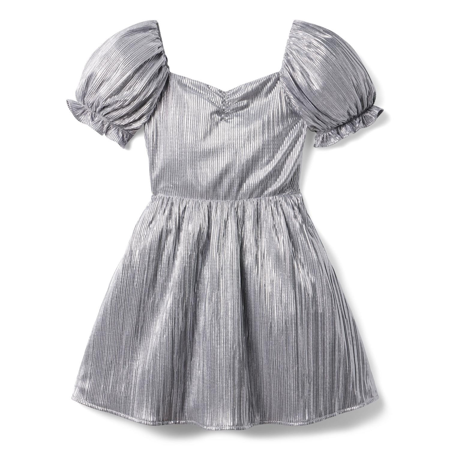 Metallic Plisse Puff Sleeve Dress | Janie and Jack
