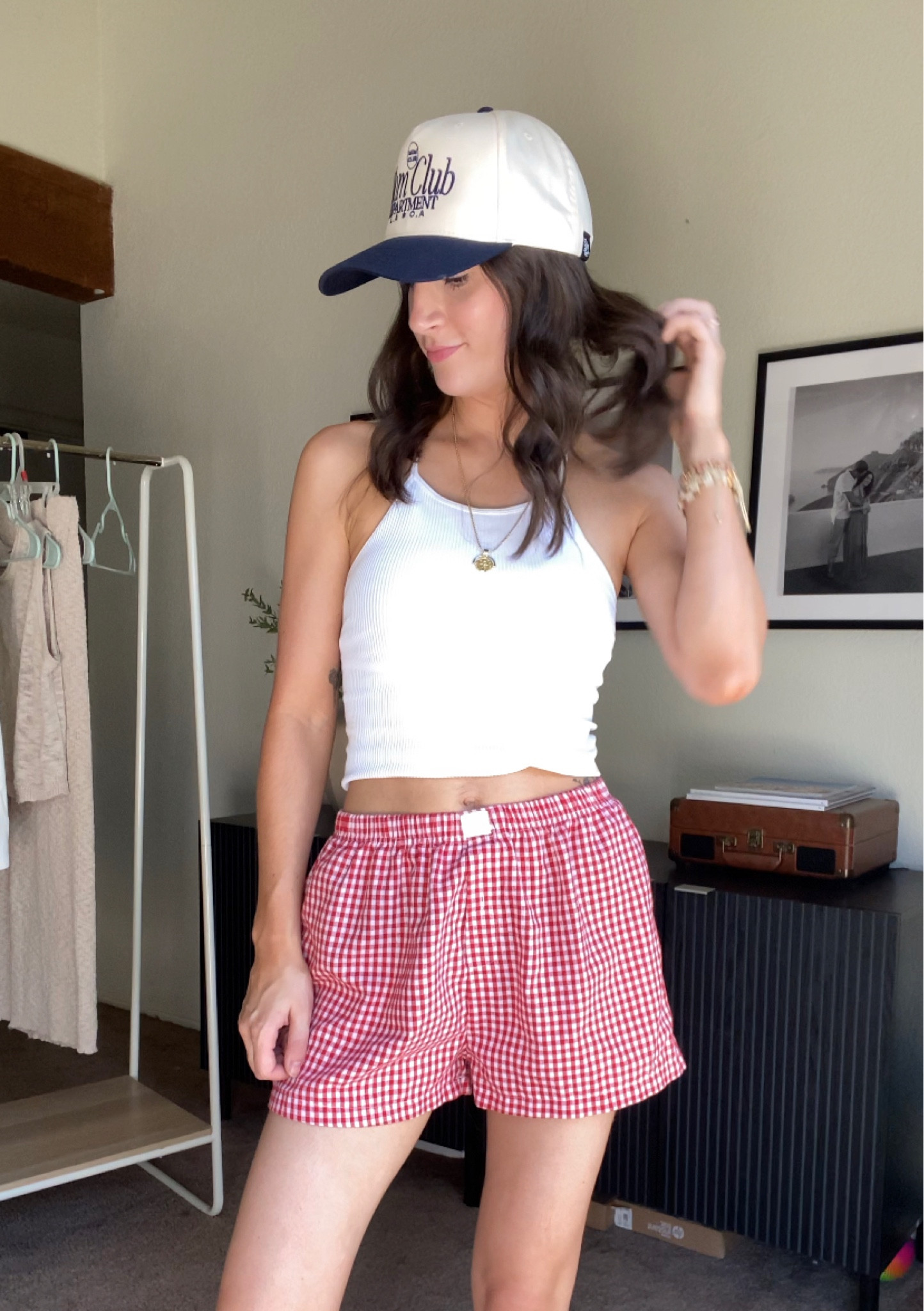 4th of July outfit! #boxershorts #boxers #halter #4thofjuly #fourthofjuly #samba #red #truckerhat #momstyle #amazonstyle #amazonshorts

#LTKStyleTip #LTKSaleAlert