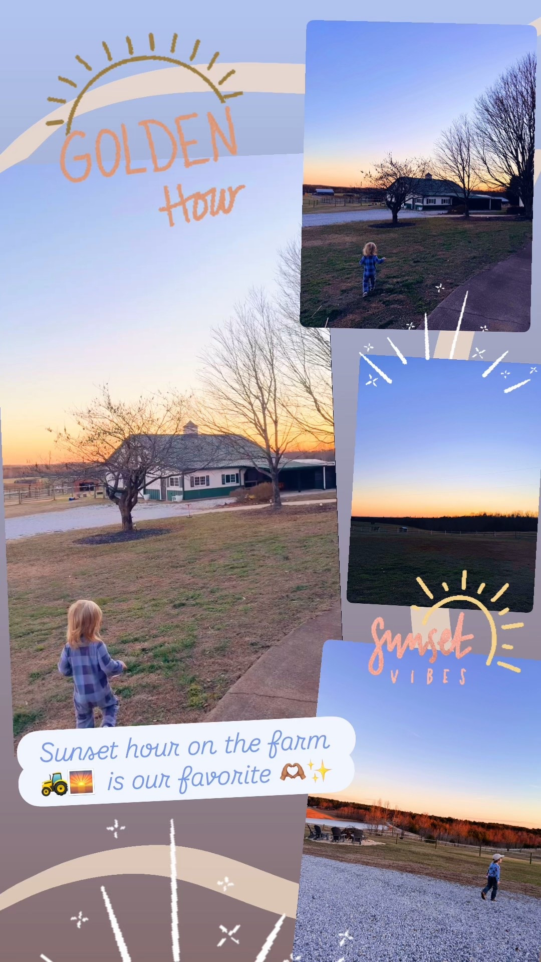 Sunset hour on the farm 🚜🌅  is our favorite 🫶🏽✨