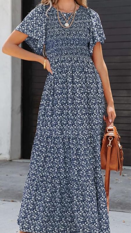Love this blue floral dress for summer! Perfect teacher dress for starting in the fall too 🔗Amazon 

#LTKWorkwear #LTKFindsUnder50 #LTKSeasonal