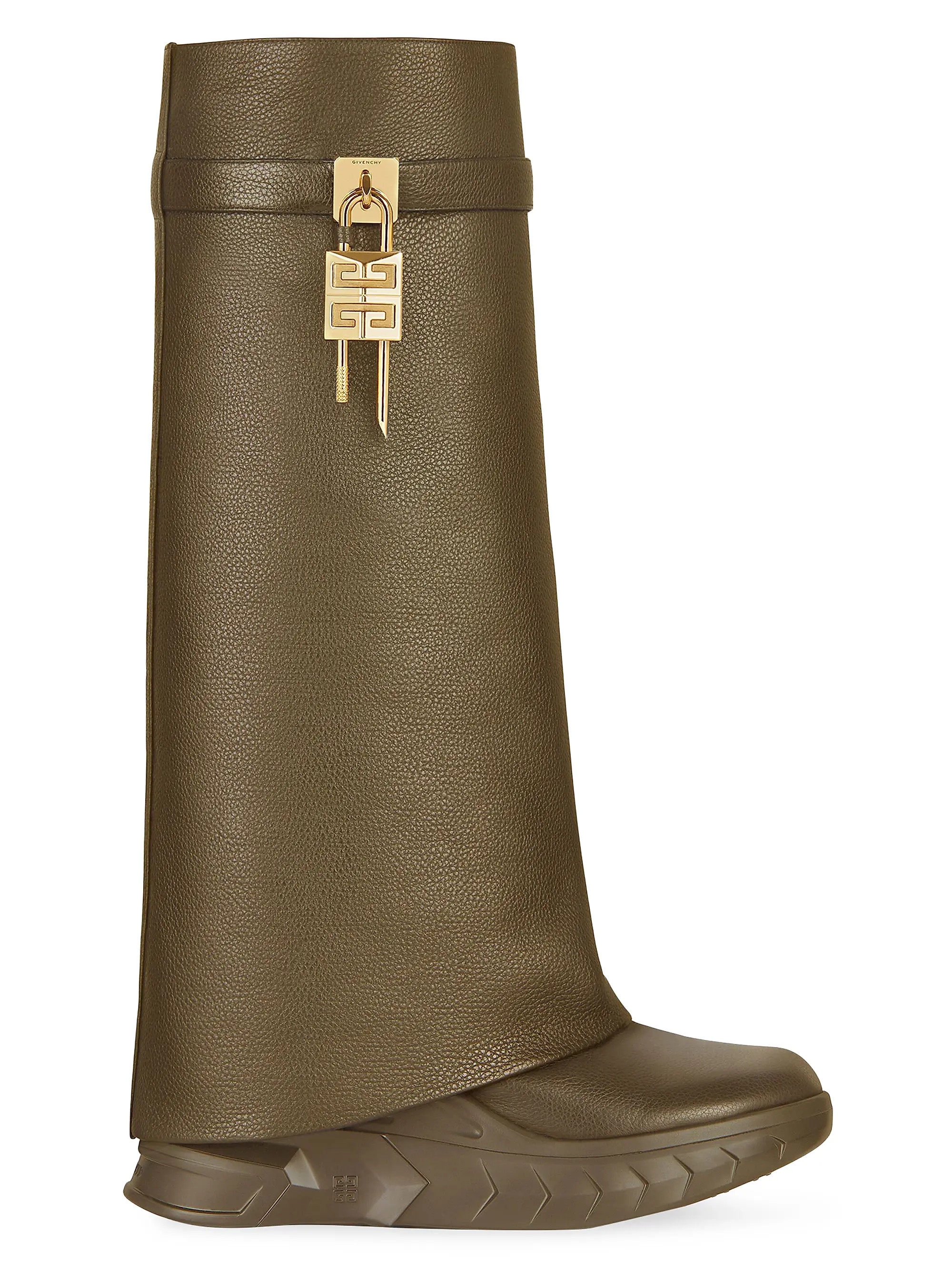 Shark Lock Biker Boots in Grained Leather | Saks Fifth Avenue