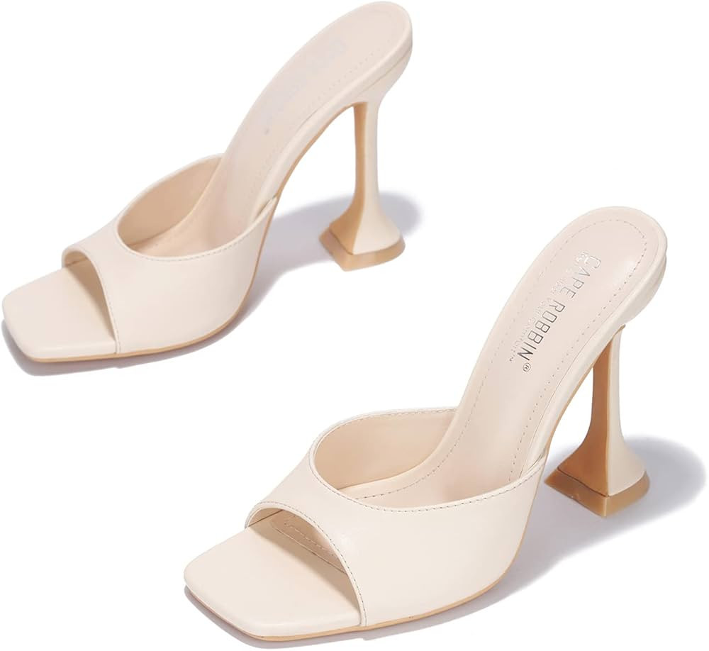 Cape Robbin Lithe Sexy High Heels for Women, Square Open Toe Shoes Heels | Amazon (US)