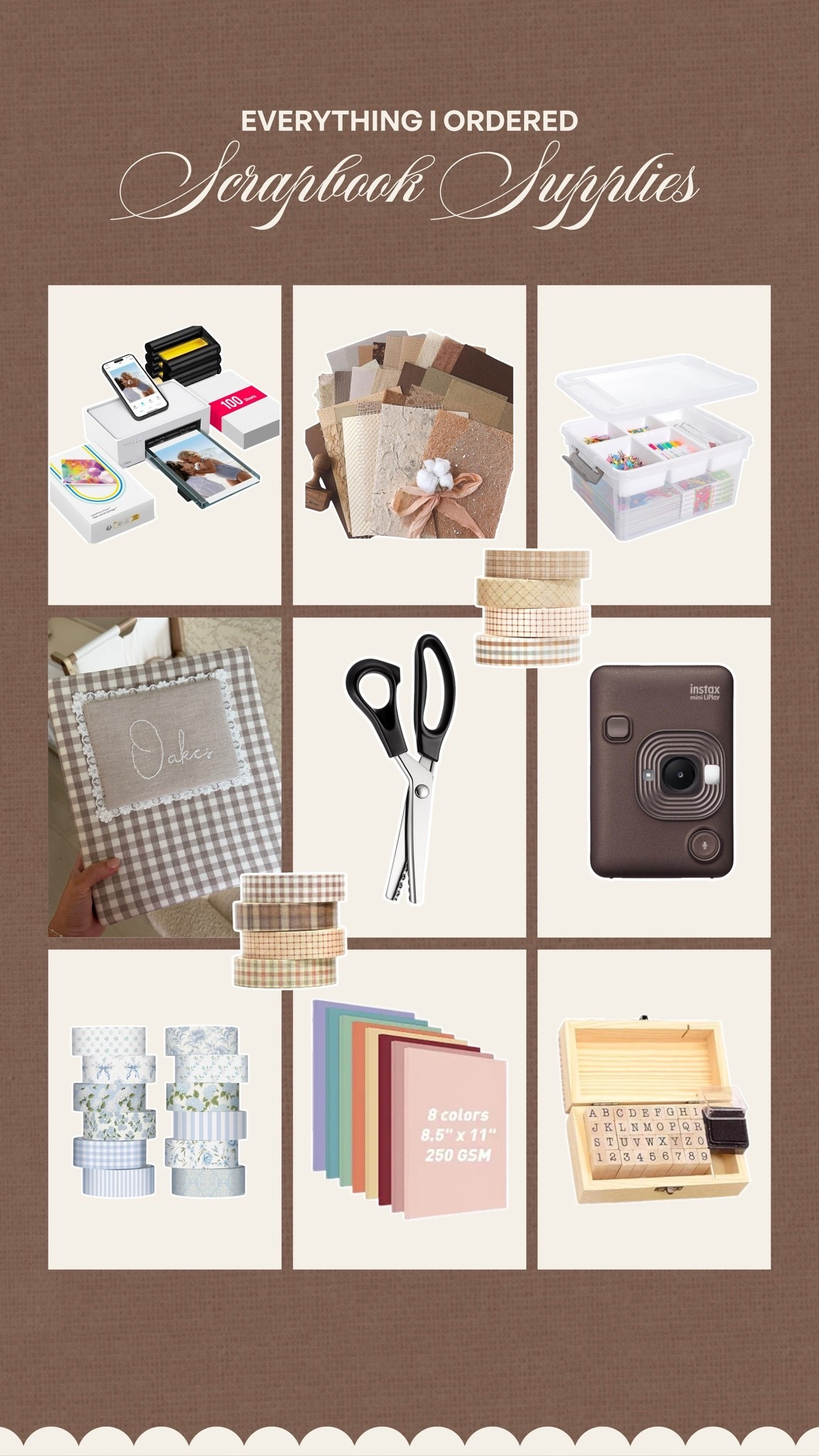 Everything I ordered for scrapbook supplies🤍 So excited to continue to do this throughout Oakes’ life🥹

#LTKdayinmylife #LTKmomlife #LTKBaby