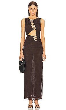L'Academie by Marianna Emeraude Maxi Dress in Dark Brown from Revolve.com | Revolve Clothing (Global)