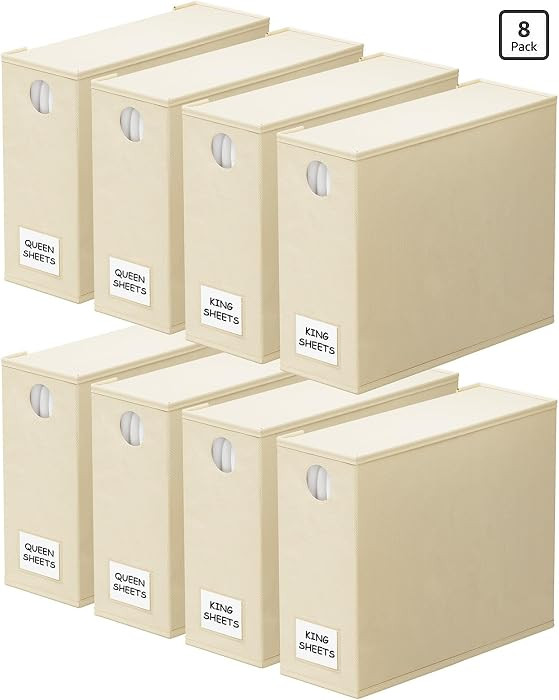 SpaceAid 8 Pack Bed Sheet Organizers and Storage, Foldable Sheet Organizer for Linen Closet, Shee... | Amazon (US)