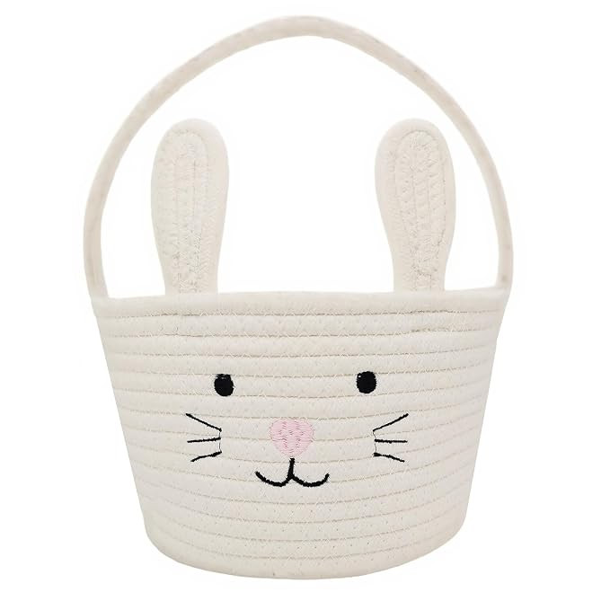 Easter Basket, Easter Bunny Baskets with Handle, Baby Gift Baskets, Egg Buckets Gifts Tote Bags E... | Amazon (US)