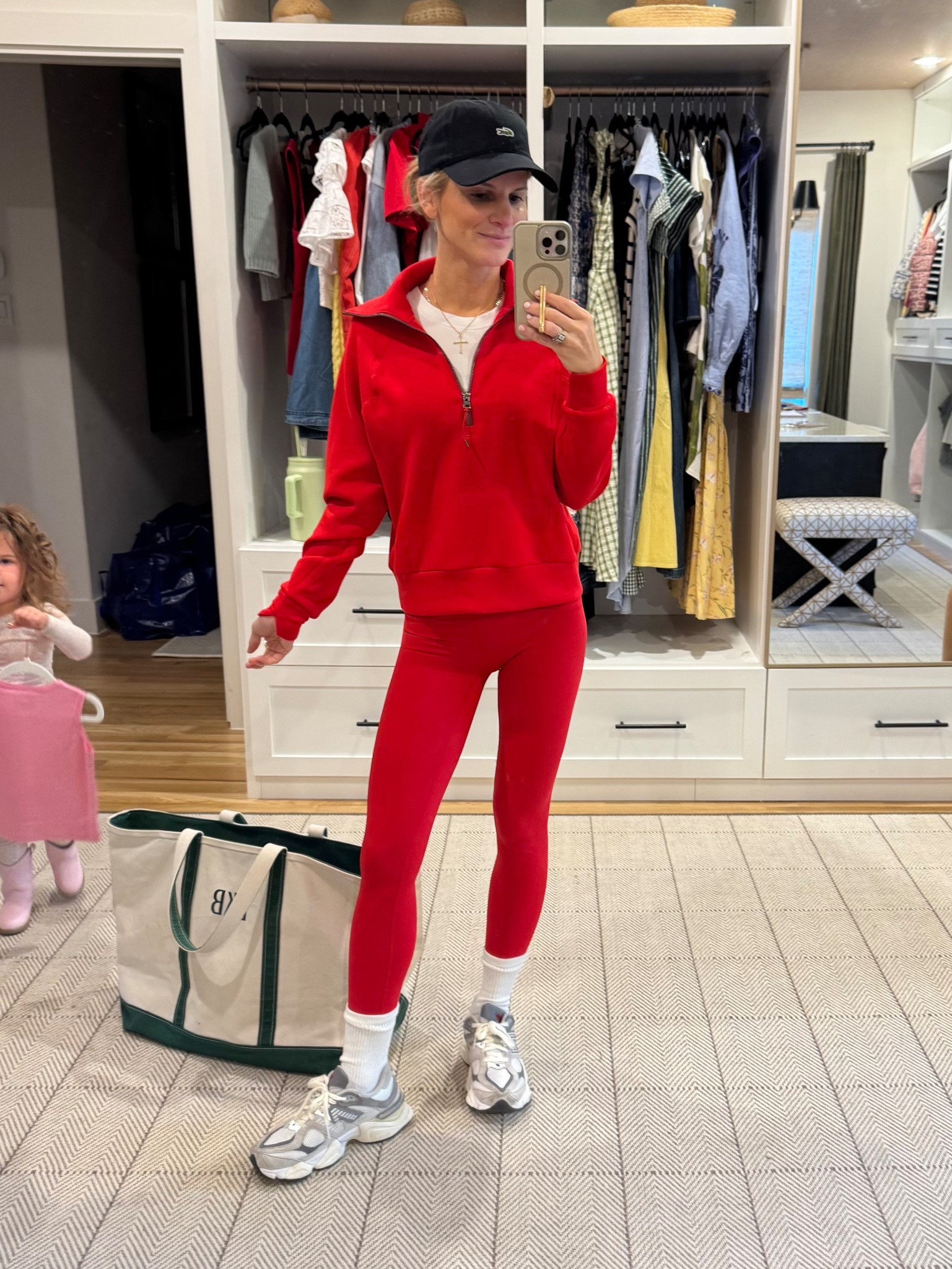 Leggings: Spanx (wearing xs)
Pullover: Spanx (wearing xs)
Tee: Amazon The Drop (wearing xs)
Hat: Lacoste (Shopbop)
Socks: Amazon
Shoes: NB 9060s