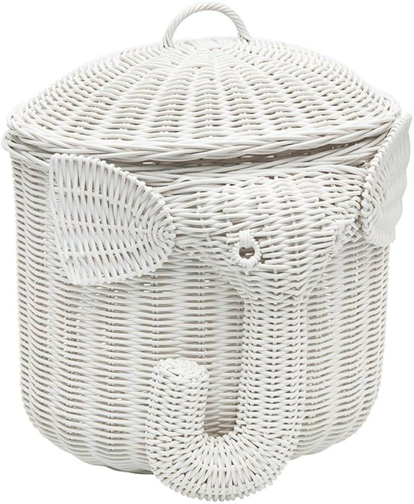 KOUBOO 1060103 Rattan Elephant Storage Basket, White | Amazon (US)