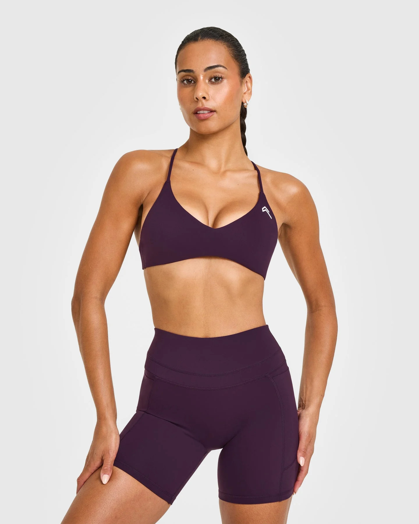 EasyLift™ Ultra Minimal Bralette with White Logo 
 Blackberry Purple | Oner Active (UK / US)