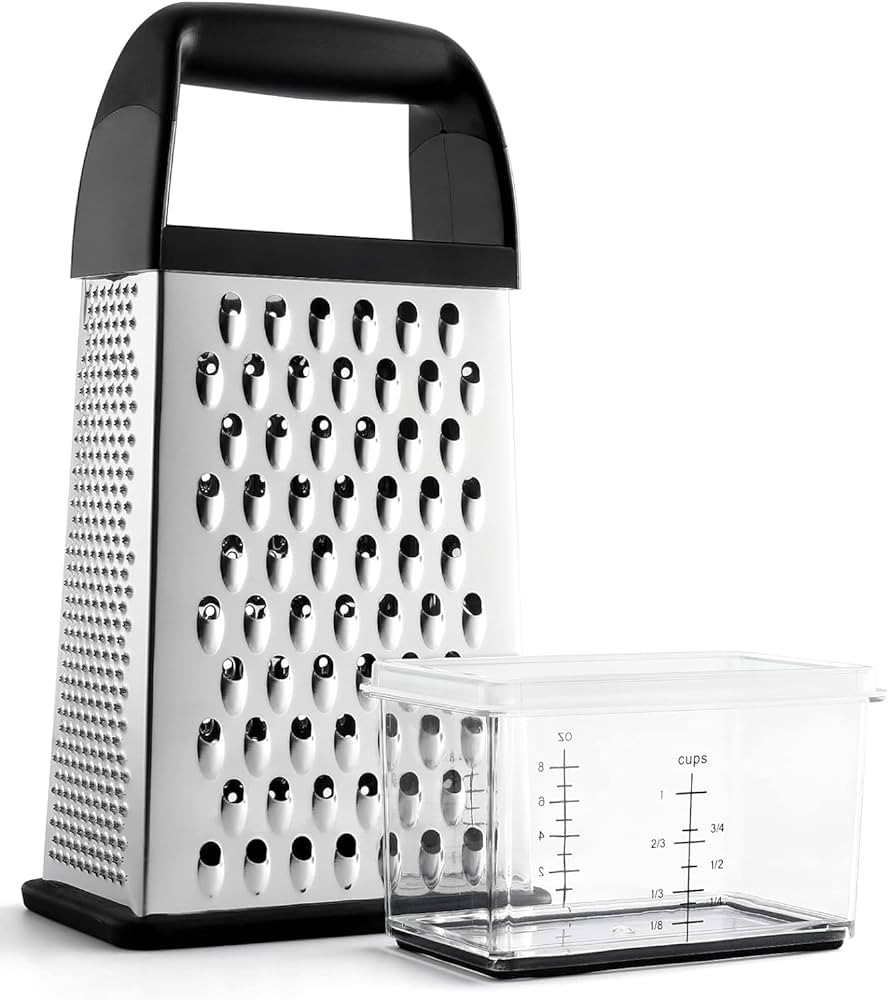 Urbanstrive Cheese Grater With Container, Professional Cheese Grater with Handle, Stainless Steel... | Amazon (US)