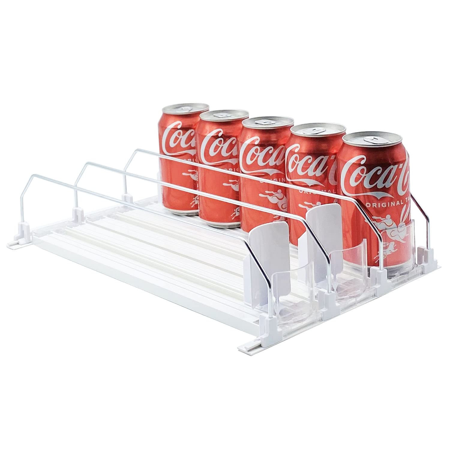Drink Organizer for Fridge-White Automatic Pusher Glide,12oz 16oz 20oz-Soda Dispenser for Fridge-... | Amazon (US)