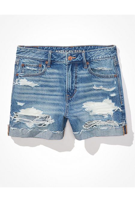 AE Low-Rise Denim Tomgirl Short | American Eagle Outfitters (US & CA)