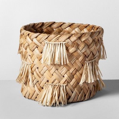 10.5" x 9.5" Water Hyacinth Fringe Basket Natural - Opalhouse™ | Target