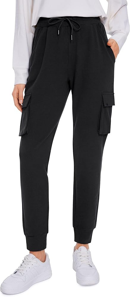 CRZ YOGA Womens Sweatpants Lightweight Cotton Cargo Joggers with 6 Pockets High Waisted Super Sof... | Amazon (US)