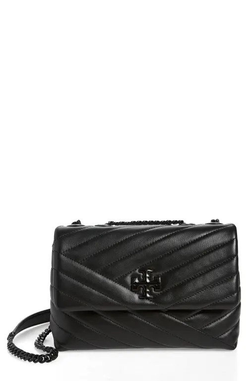 Tory Burch Kira Chevron Small Convertible Shoulder Bag in Black/silver at Nordstrom | Nordstrom