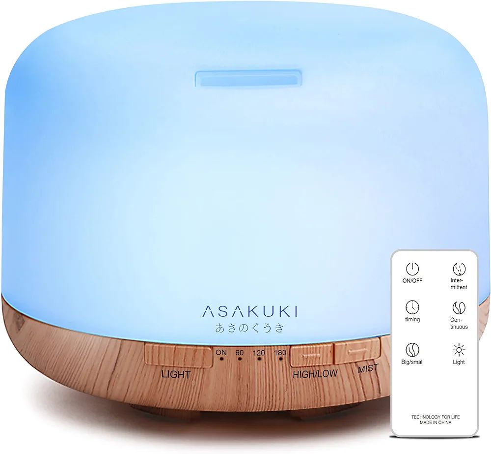 ASAKUKI 500ml Essential Oil Diffuser, 5 in 1 Premium Ultrasonic Aromatherapy Fragrant Oil Vaporiz... | Amazon (CA)
