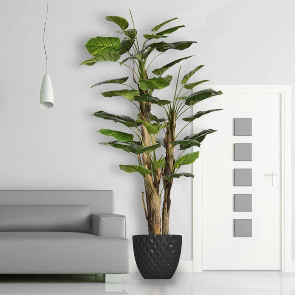 Panama 71.6'' Faux Scindapsus Aureus Tree in Fiberstone Planter | Wayfair North America