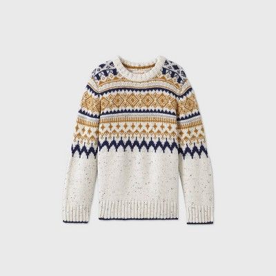 Toddler Boys' Fair Isle Pullover Sweater - Cat & Jack™ Light Gray | Target